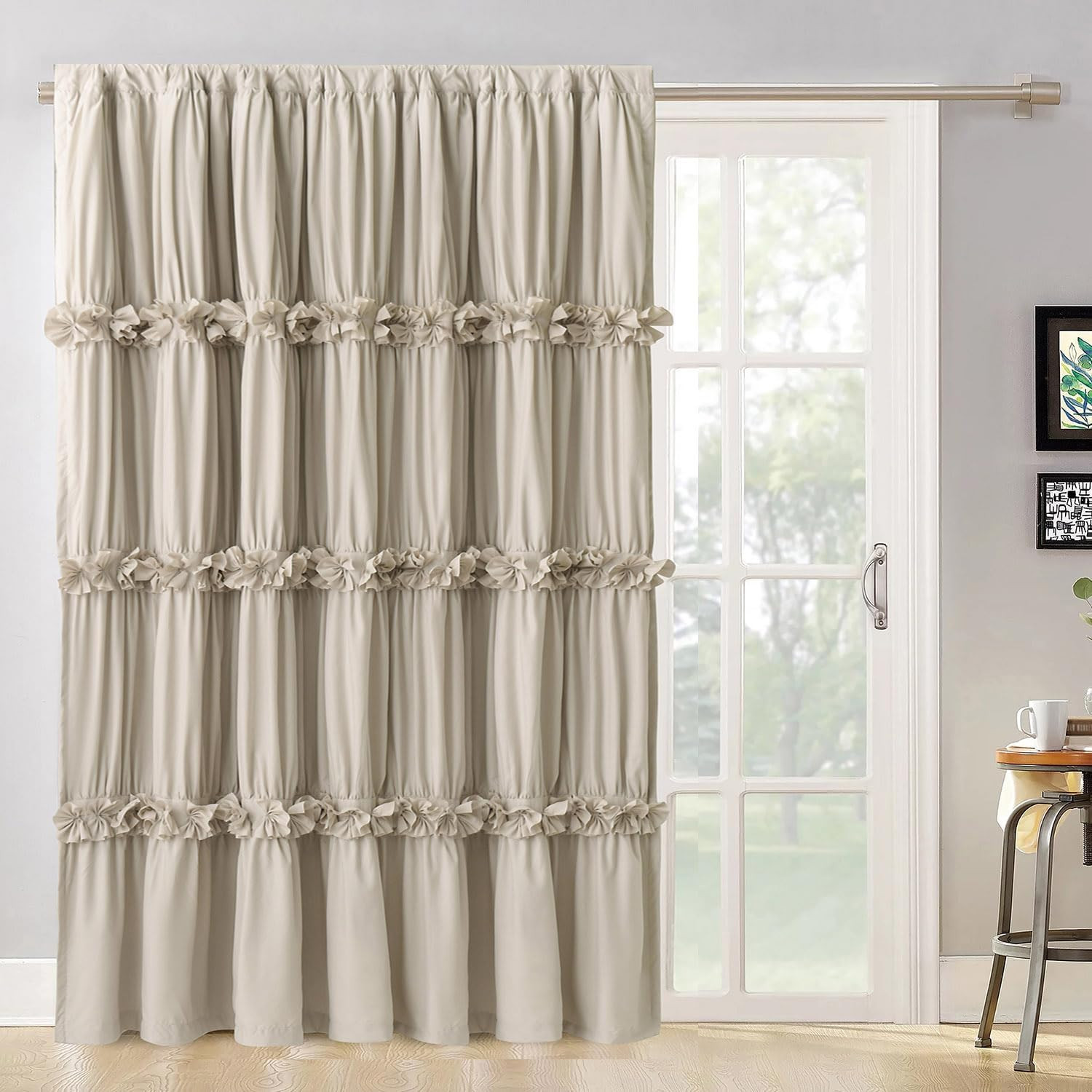 Thermal Insulated Blackout Window Curtains, 54″ W X 84″ L (Pair), Boho Ruched Wi