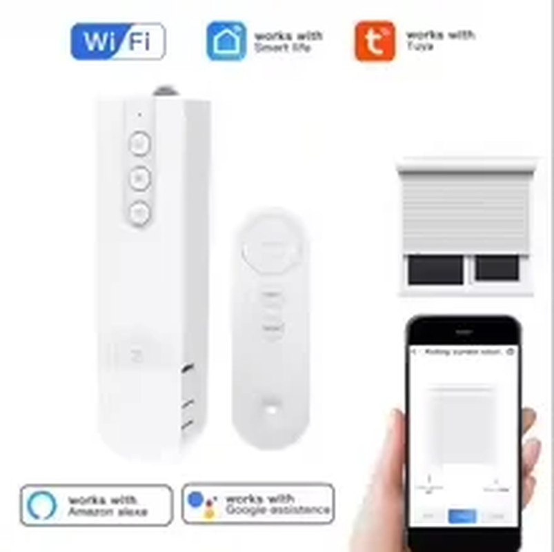 Tuya Motorized Roller Blinds with Bluetooth Remote and Voice Control Compatible