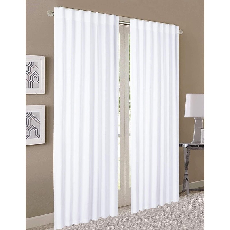 Elegant White Cotton Curtains Light Filtering Privacy 2 Panels Home Decor New