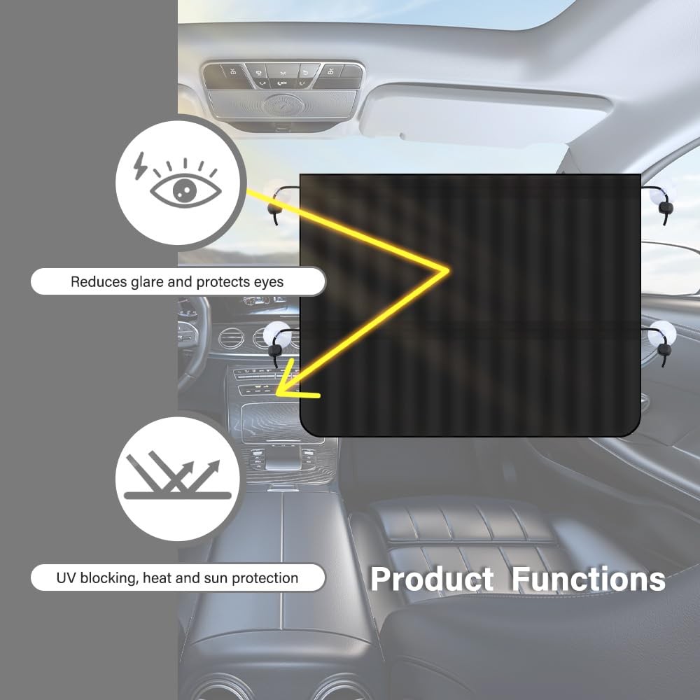 2PCS Car Window Sun Shades Suction Cup Side Window Cover Privacy UV Block
