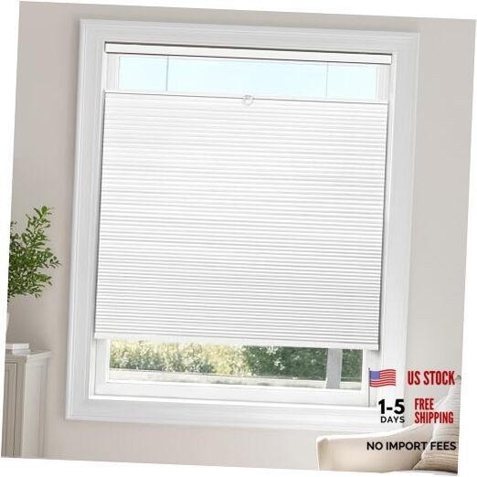 Top Down Bottom Up (TDBU) Cordless Cellular 34″W x 48″H White – Blackout