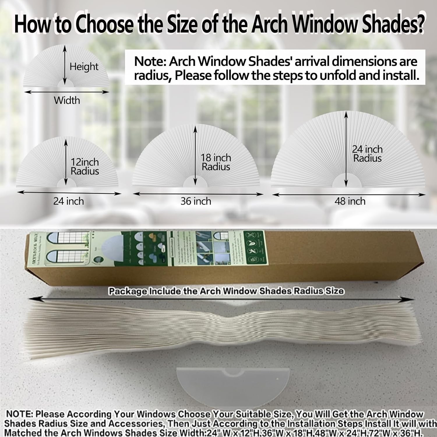 Arch Window Shade Blackout Cellular Shades Half Circle Moon Window Covering No
