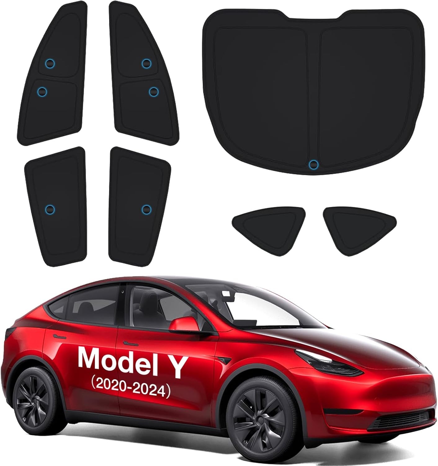 2025 Upgrade Tesla Model Y 7 PCS for Y (2020-2024), Sliver Black