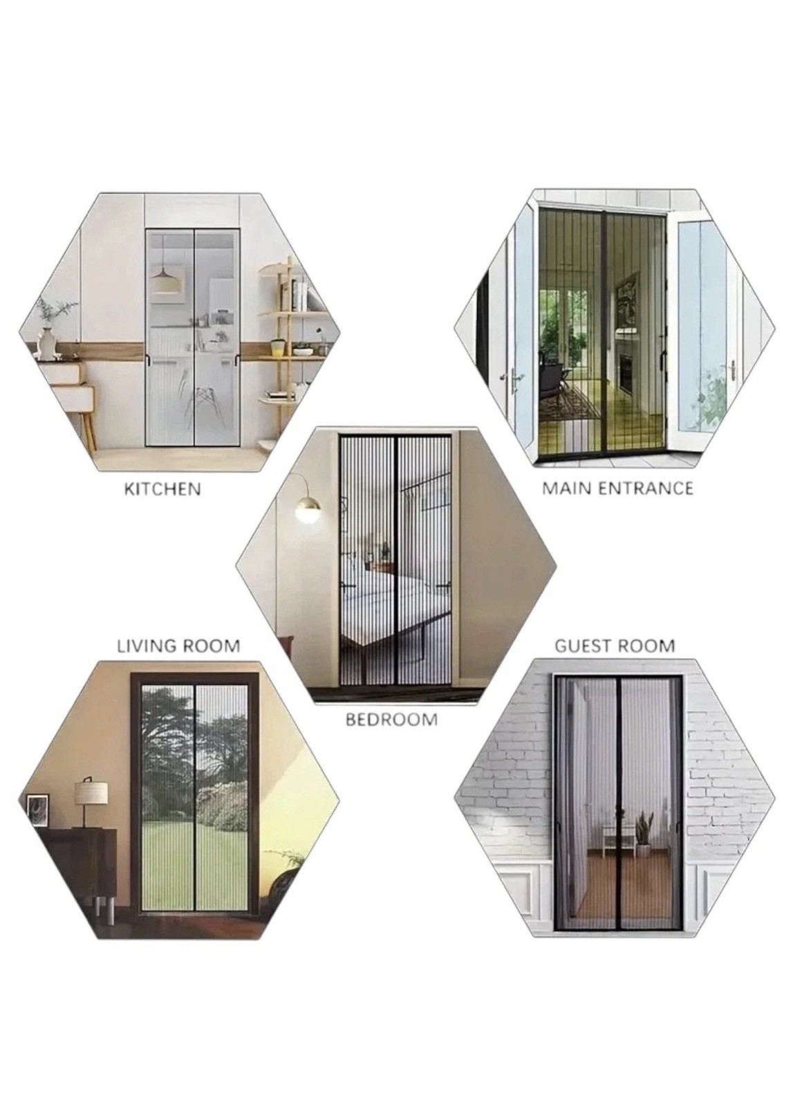 Magic Magnetic Door Mesh Net Fly Screen Mosquito Bug Curtain Hands Free Black AU