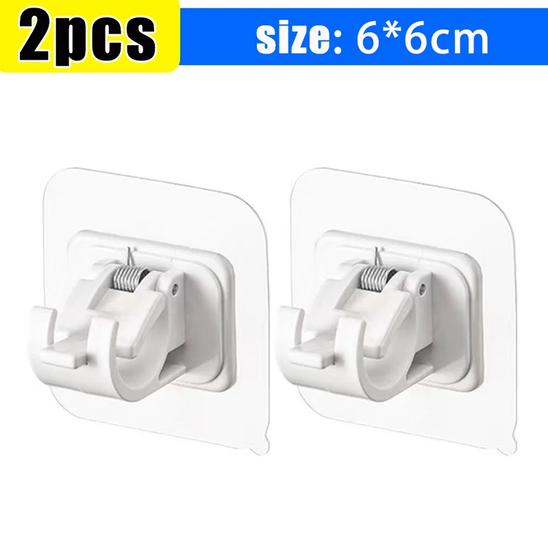 Self Adhesive Rail Hooks Nail-Free Curtain Clamp Rods Clips Hook Adjustable Show