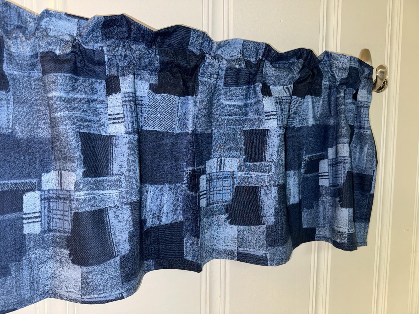 Custom Denim Patchwork Look VALANCE CURTAIN 100% Cotton Bedroom RV Curtains