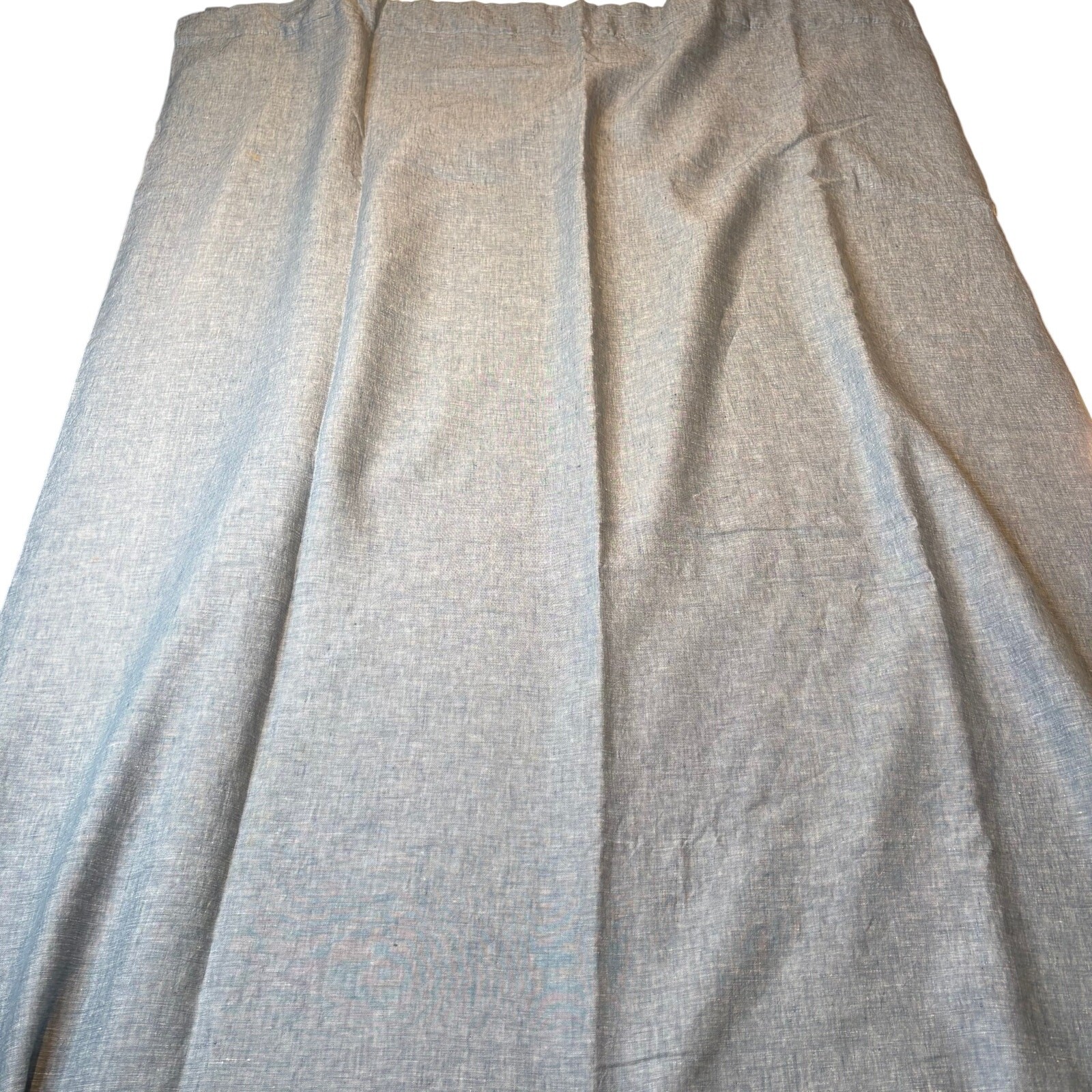 Pottery Barn Linen Curtain Panels Blue Chambray 50”x84”