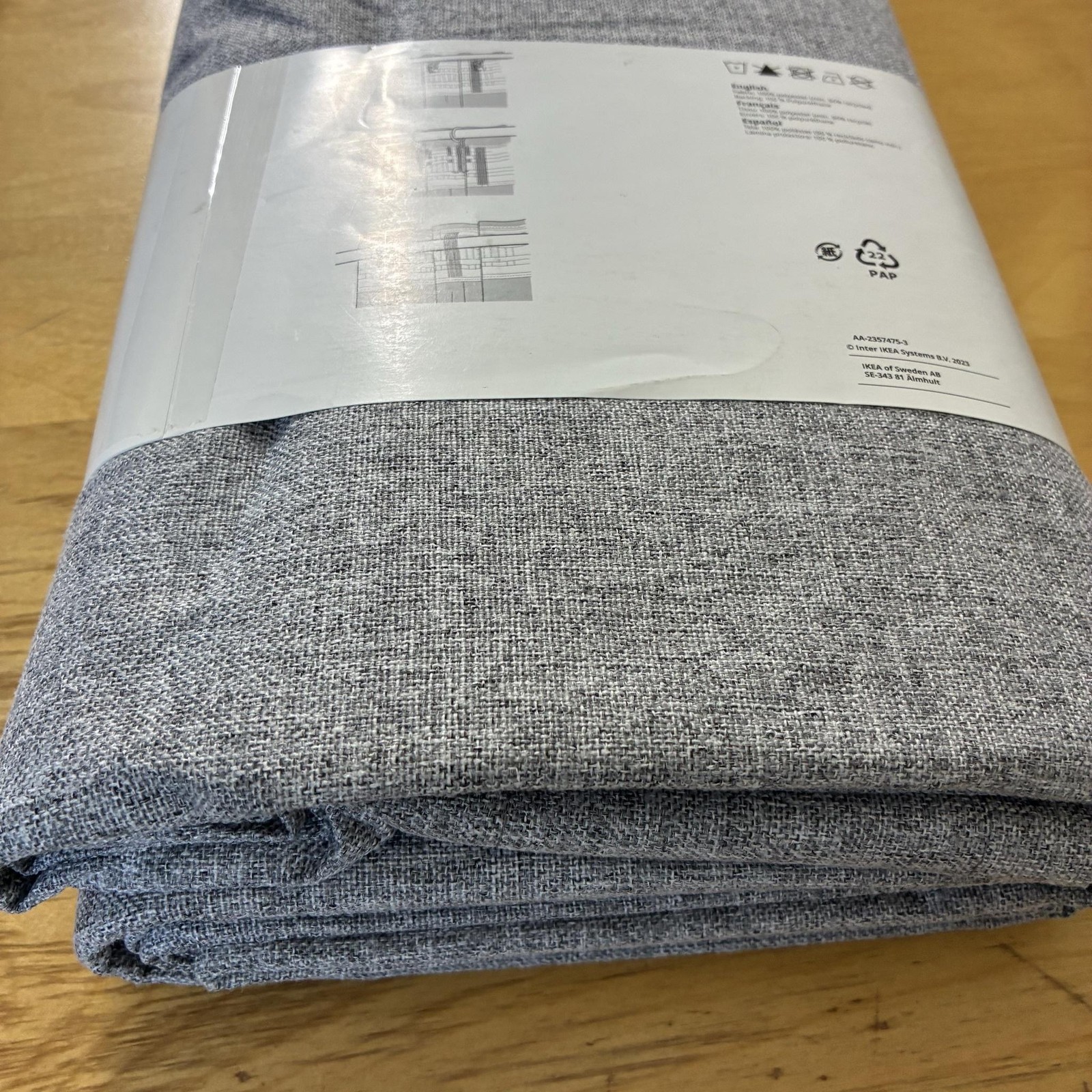 IKEA ROSENMANDEL Gray Blackout Curtain Panels Set Of 2 53×84 Textured Window