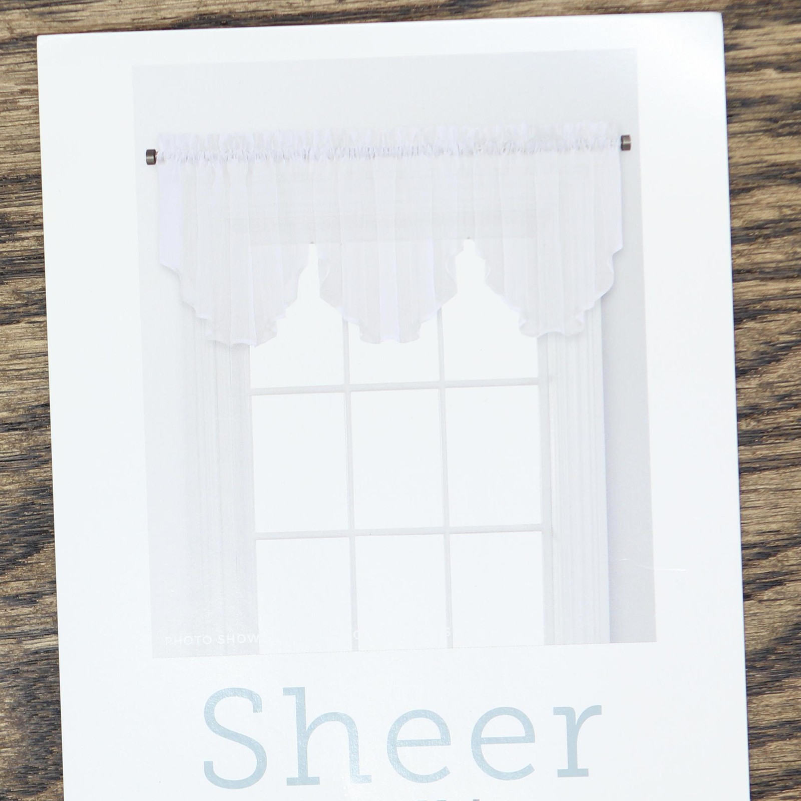 Regal Home Voile Solid Rod Pocket Ascot Valance Ivory White 54″ x 20″