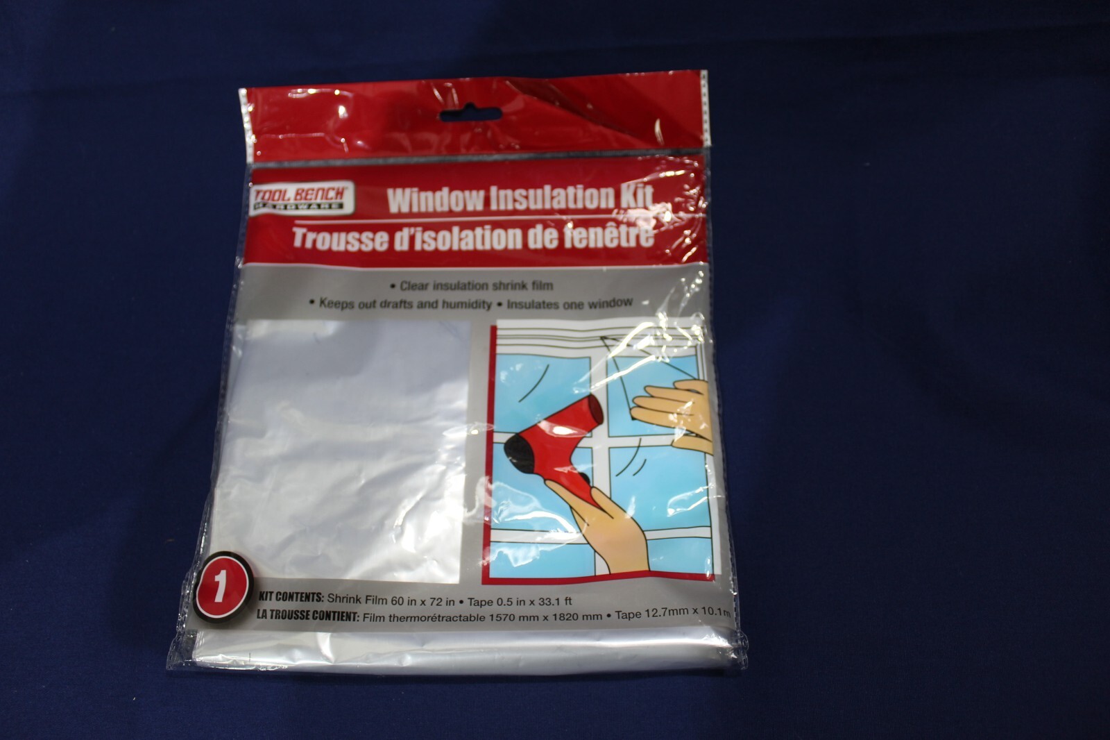 Tool Bench Hardware Window Insulation Kit – 60in x 72in Shrink Film