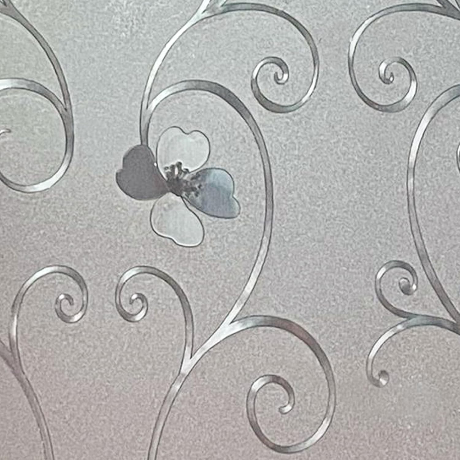 Frosted Window Privacy Film 17.7 x 78.7 Inches Flower Design for Home Office