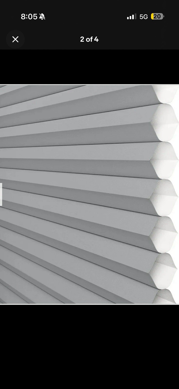 Cellular Cordless Shade 33 1/2×48 1.5in TV Light Filtering Gray