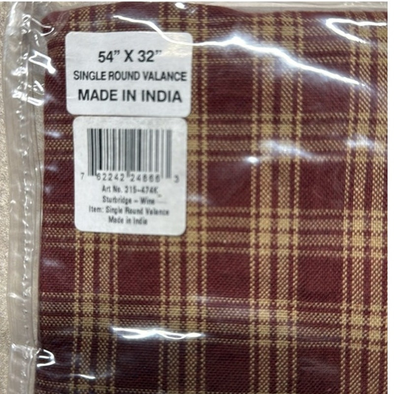New in Package Park Designs Wine Single Round Valence 54″x32″ Item #315-747K