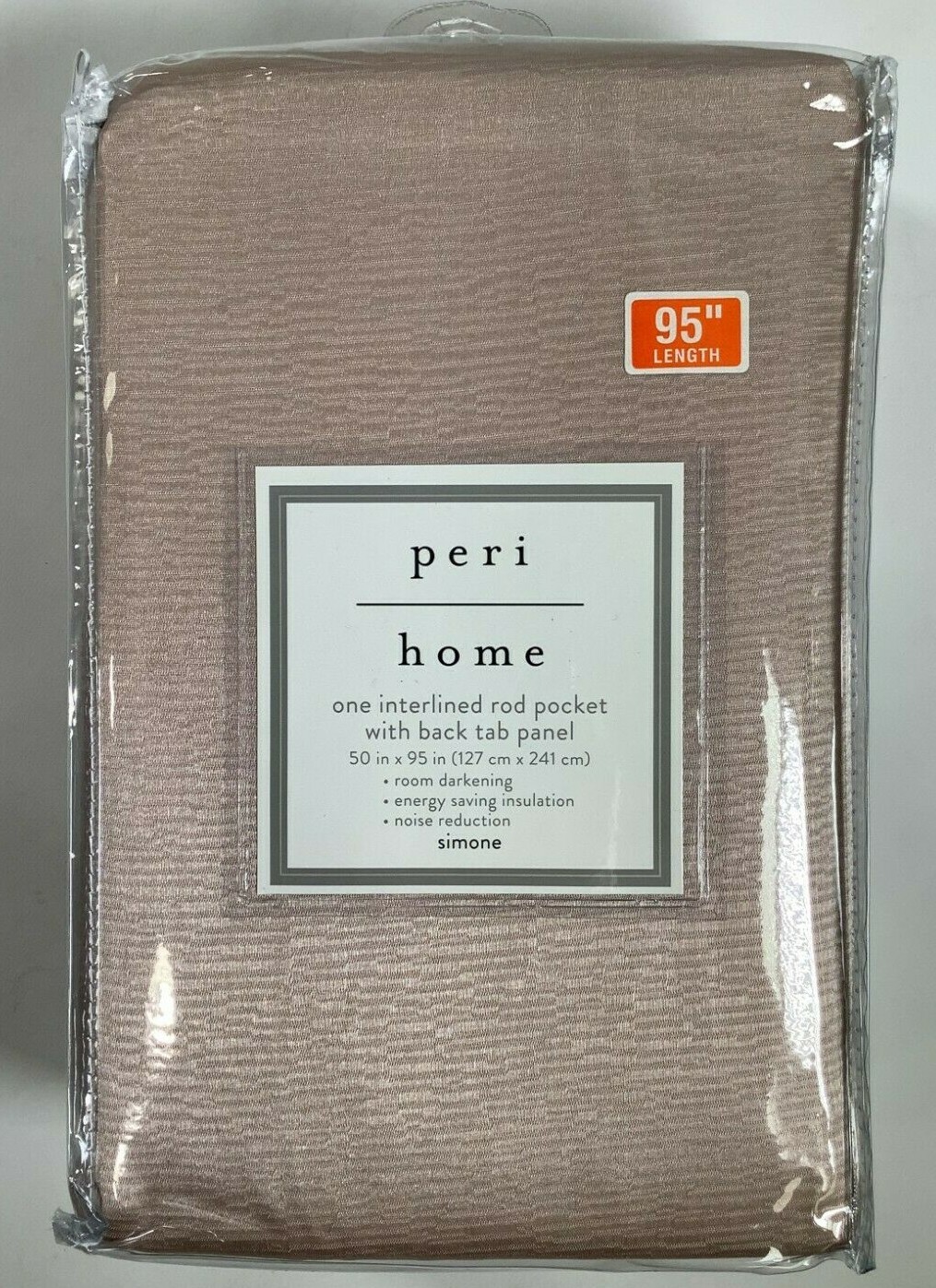 Peri Home Simone Interlined Rod Pocket Back Tab Panel Curtains 50″x95″ NEW! N