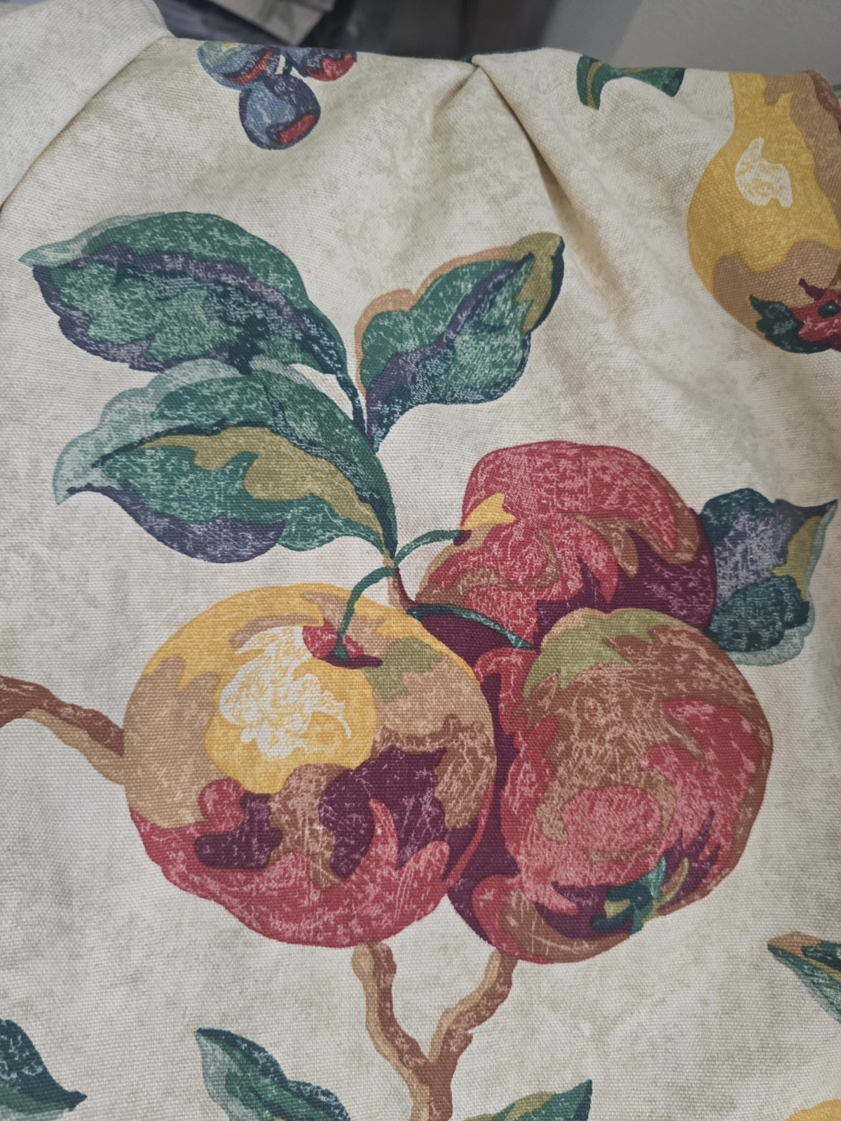 Set of 4 Extra-wide Custom Fruit Print Drapery Panels – Heavy Decorator Fabric