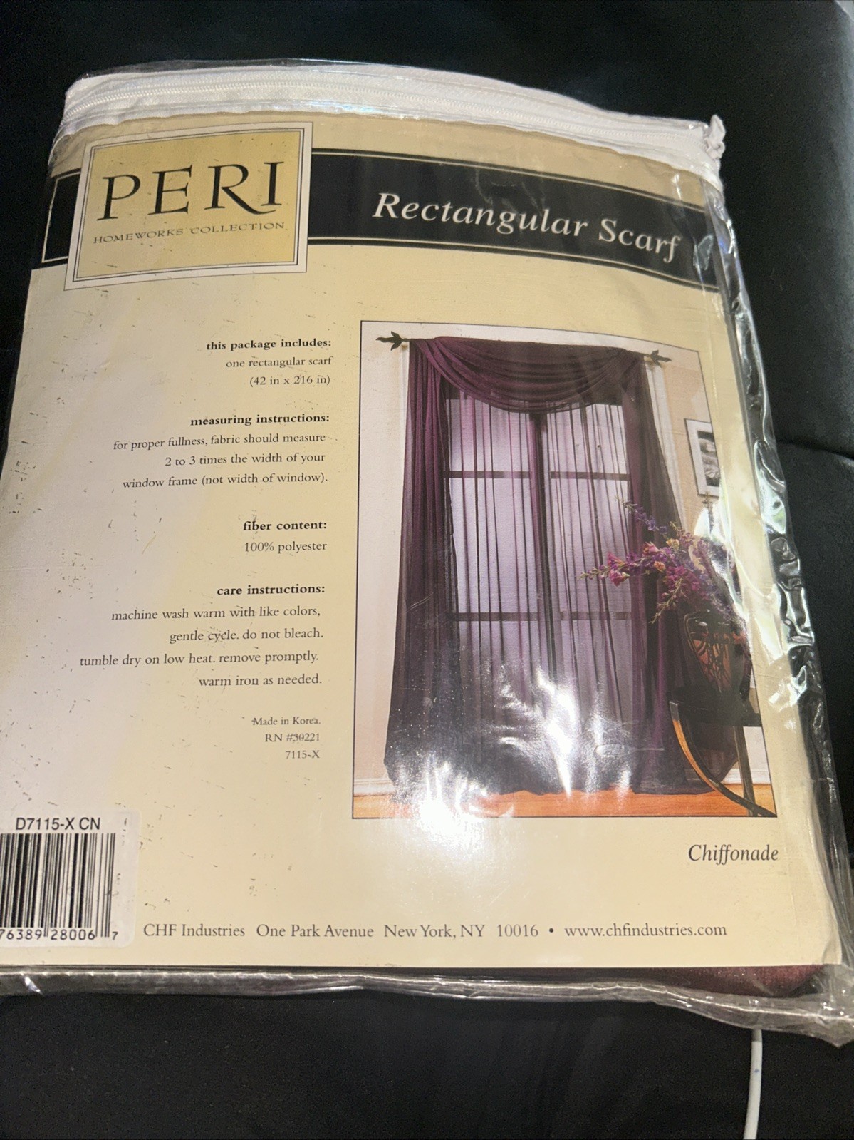 Peri Homeworks Collection. Rectangular Scarf Curtain 42×216 Cinnamon Color