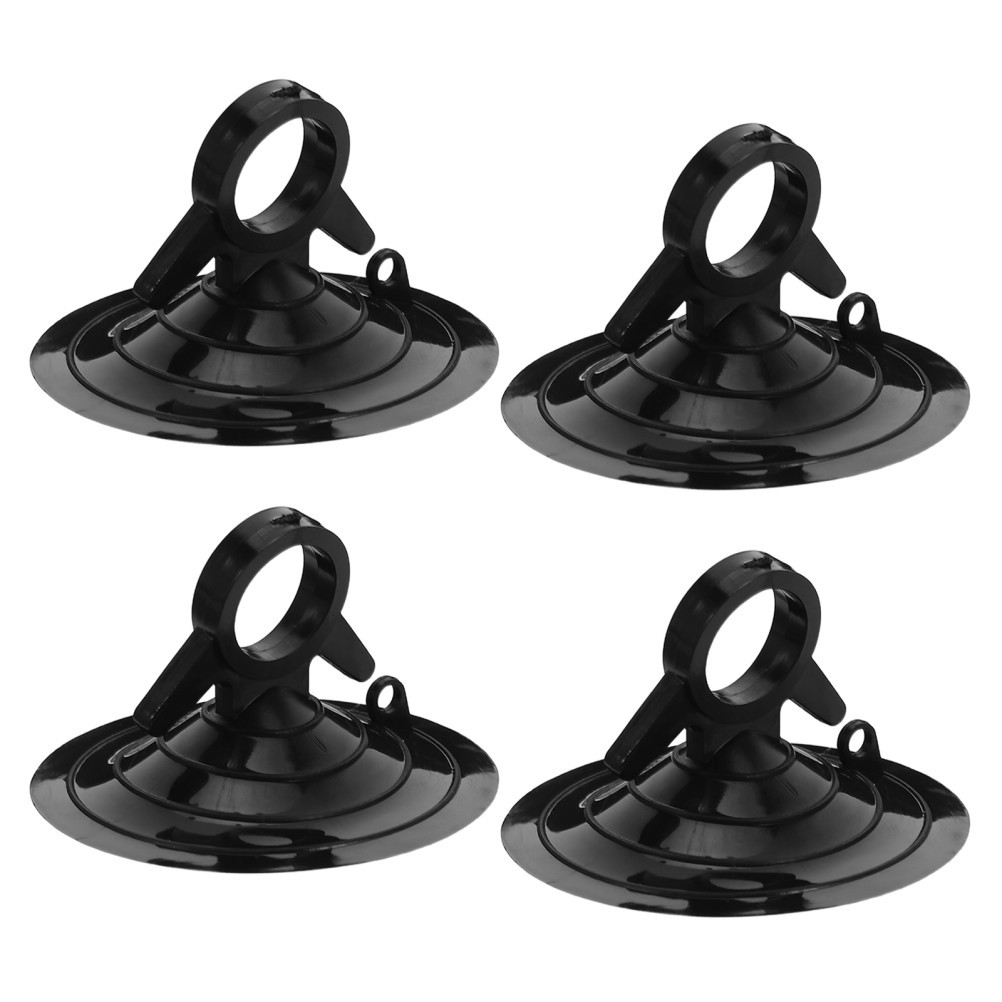 4Pcs Reusable Automotive Suction Cups Car Window Holder Strong Suction Black