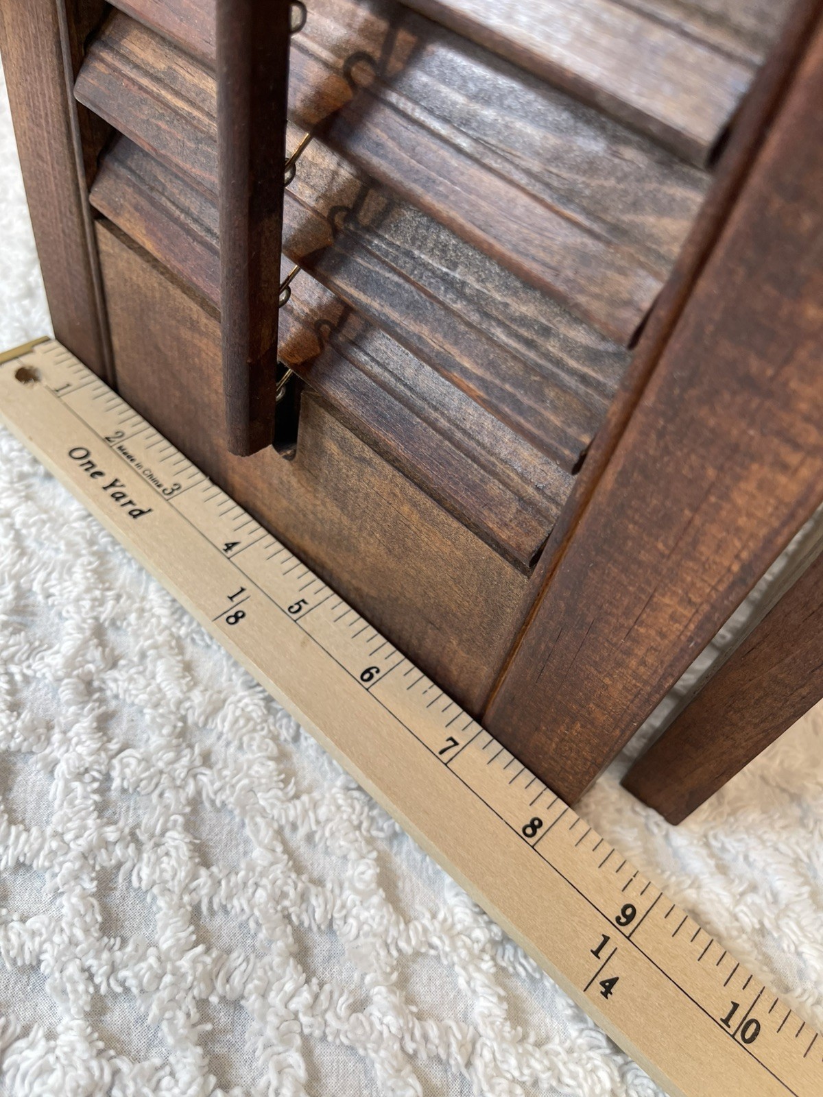 VTG! Plantation Window Shutters ~Wood~Louver~Brown~24” X 16 1/8” Set of 2!