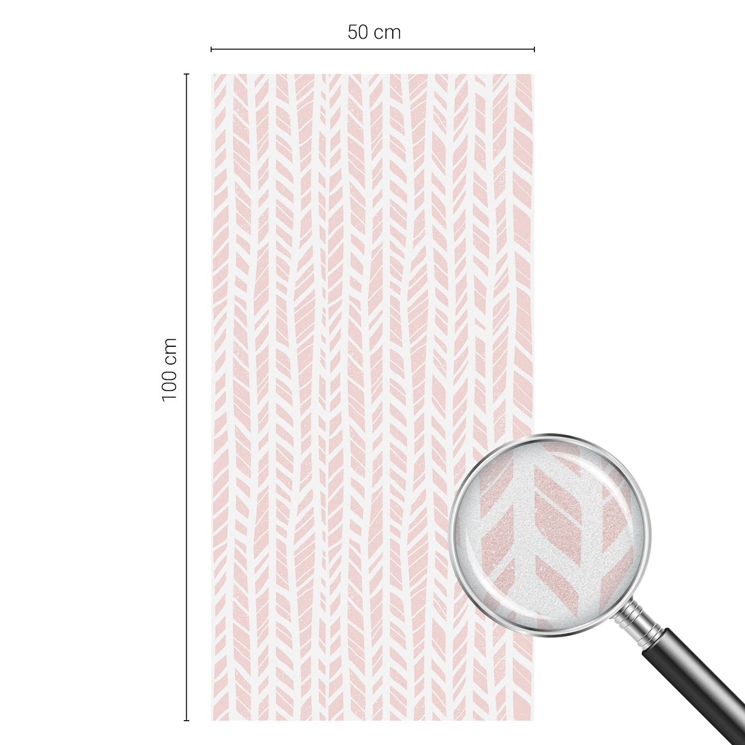 Frosted Effect Great Alternative to Blinds Pastel Herringbone Art Pink