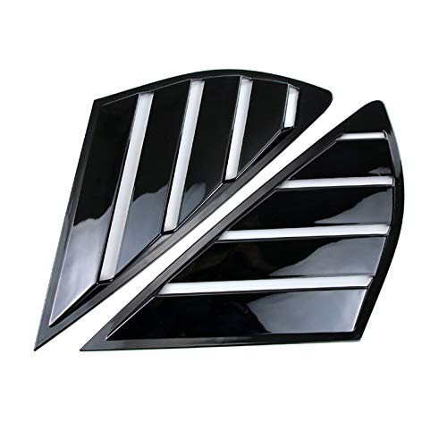 2pc Shiny Black Rear Quarter Panel Window Side Louvers Vent Fit for Ford
