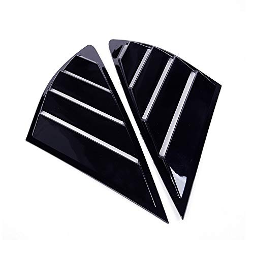 2pc Shiny Black Rear Quarter Panel Window Side Louvers Vent Fit for Ford