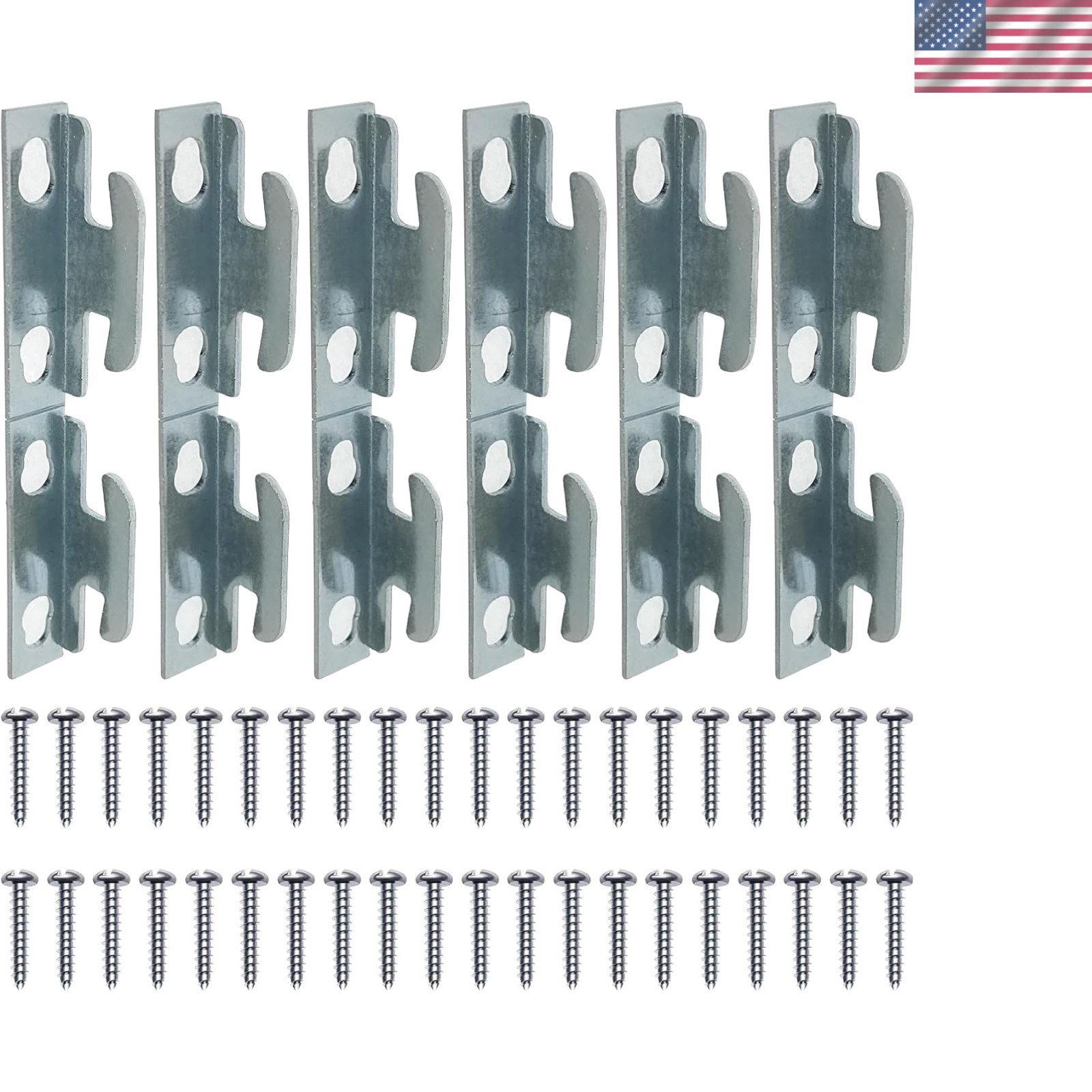 12PCS Curtain Rod Brackets Single Wall Mount Hardware Hooks with Screws