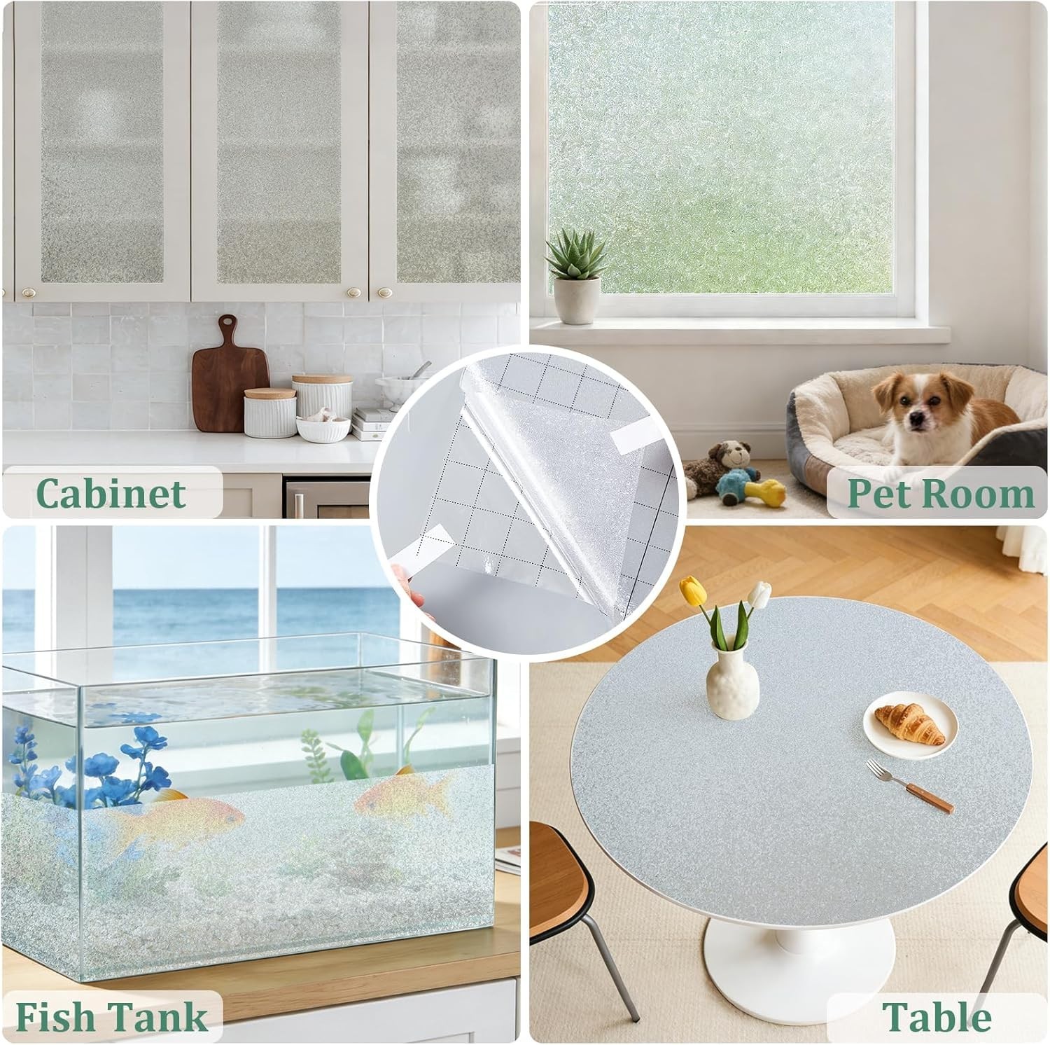 Frosted Glass Window Privacy Film, Opaque Static Cling No Glue Removable, UV …