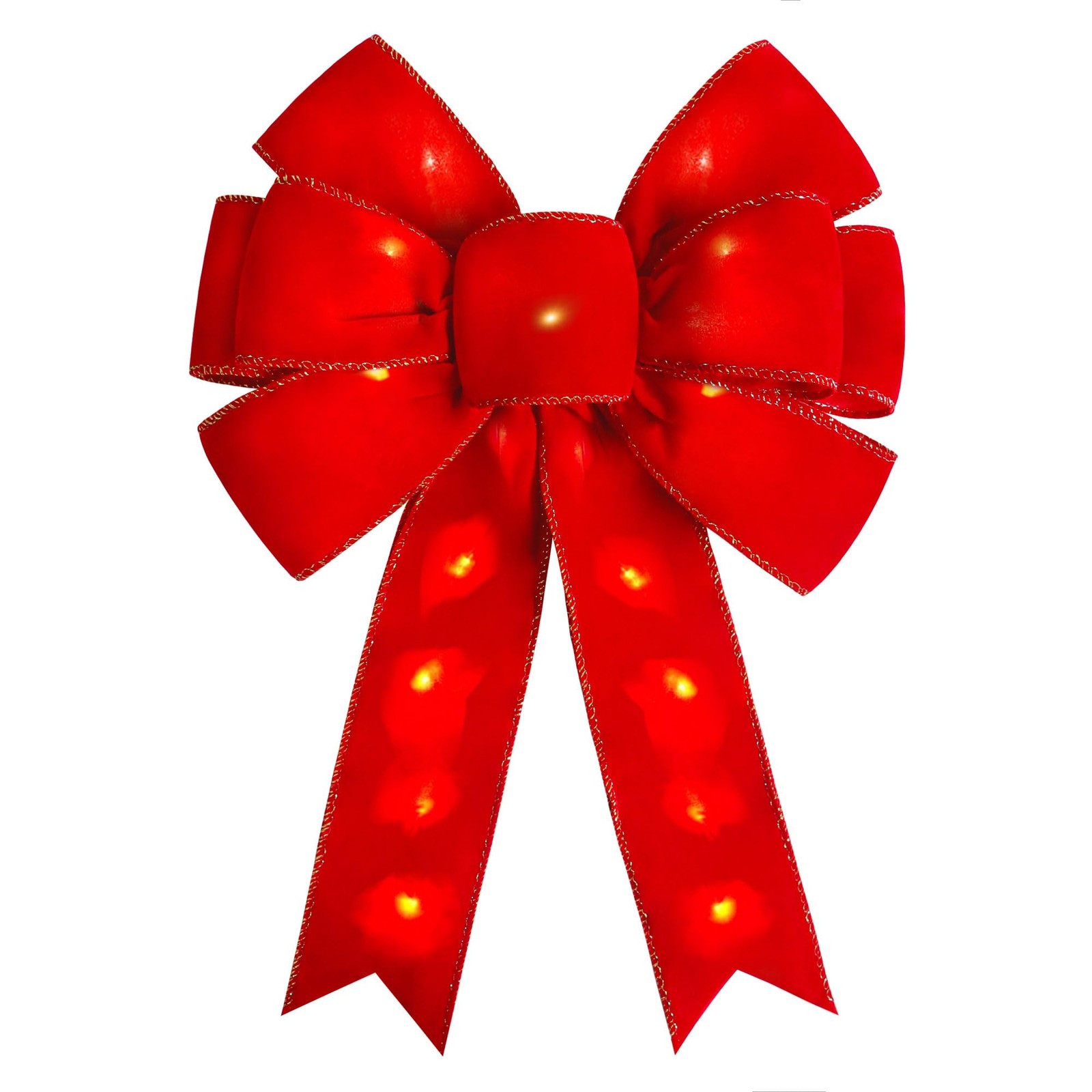 Red Christmas Bows with LED Lights Large Velvet Bow for Wreaths, Tree, Outsid…