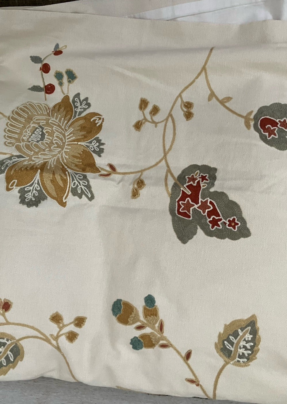 Pottery Barn Margaritte Embroidered Floral 2x Window Curtains Drape Panel 50×82”