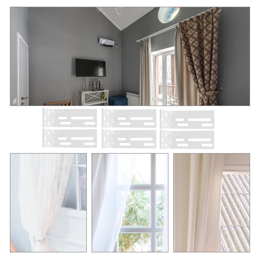 6Pcs Curtain Mounted Code Brackets Stainless Steel For Stores