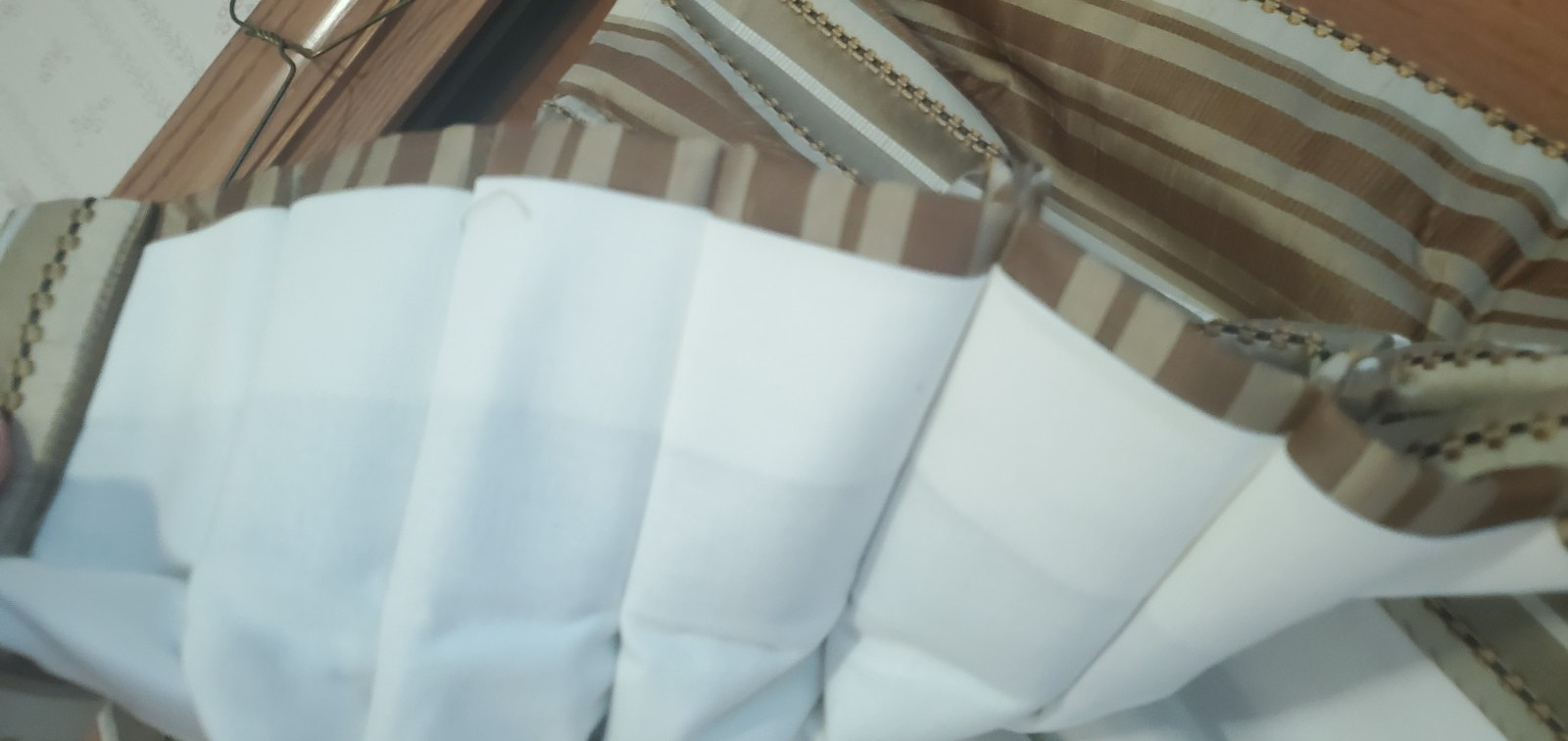 4 Panels CUSTOM pinch pleated drapes gold/brown heavy fabric lined ~110” long