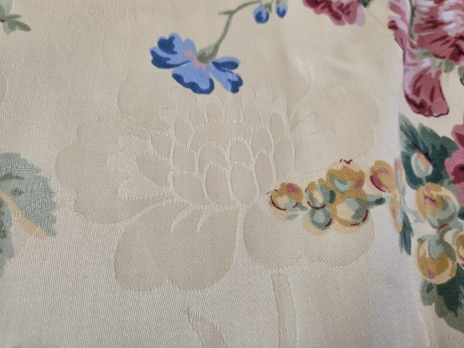 2 Custom English Country Cottage Rose Yellow Multi Pinch Pleat Drapes W30xL86