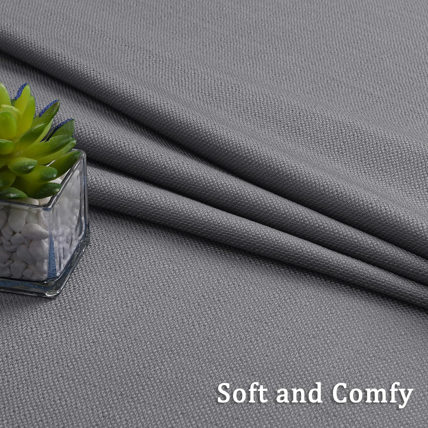 Dark Grey Valances for Windows 1 Piece, Light Filtering Kitchen Window Valance 1