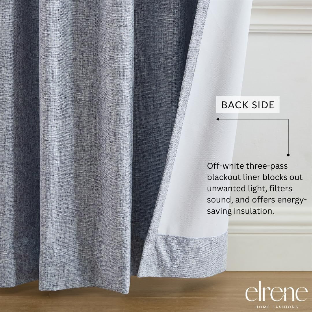 Home Fashions Solace 100% Max-Blackout Energy Efficient Solid Texture Window Cur