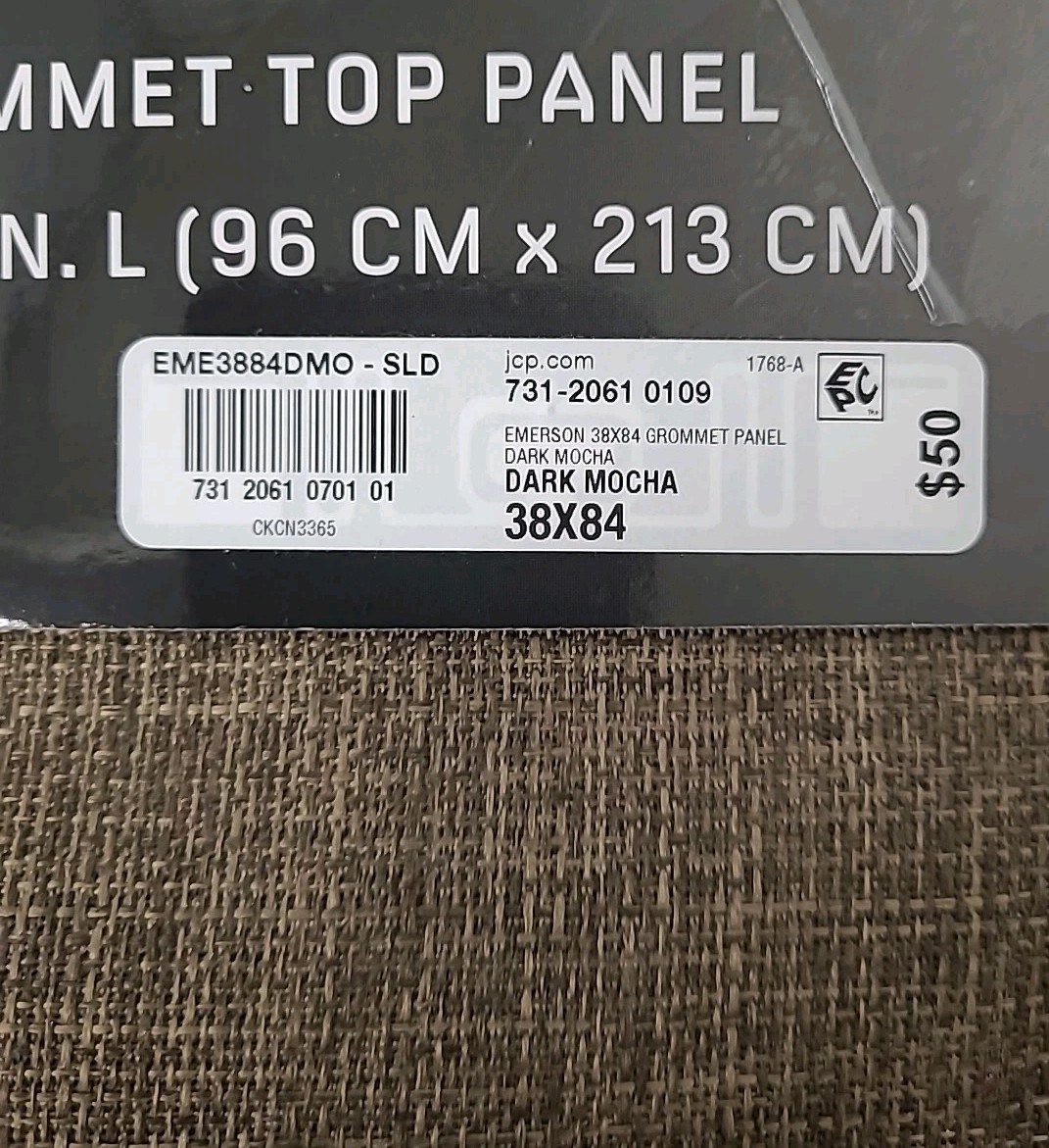 1 Pair Max Blackout Emerson Solid Grommet 100% Blackout 38×84 Dark Mocha