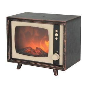 Decorative Realistic Fireplace Compact Retro Television with LED Moving Flame…