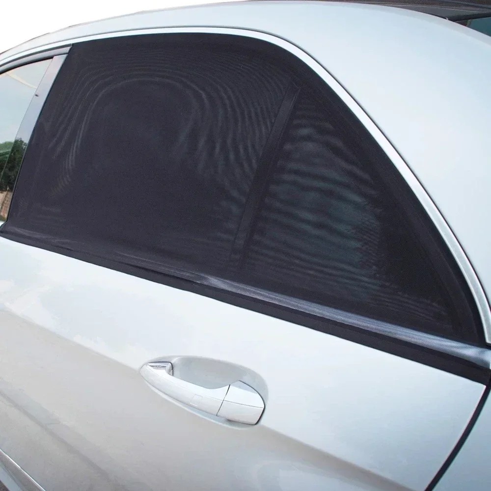 2Pcs/4Pcs Car Window Screen Mesh Cover – Universal Privacy Mosquito Bug Net Sun