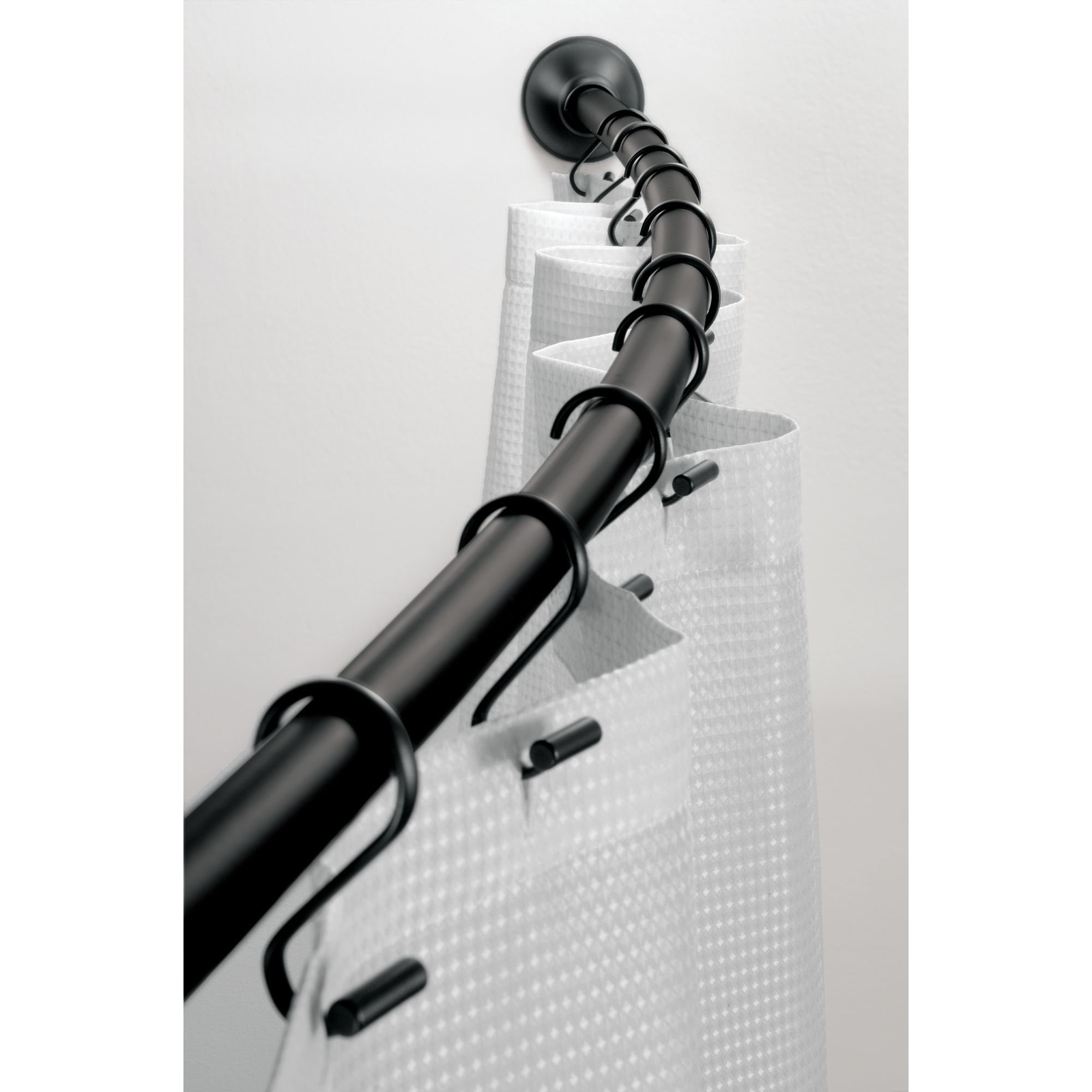 iDesign Curved Metal Shower Curtain Rod, Adjustable Customizable Curtain Rod …