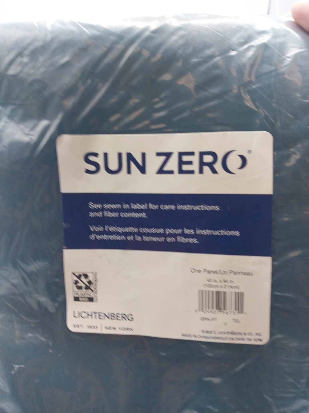 Sun Zero Panel Curtain 40in x 84in Teal