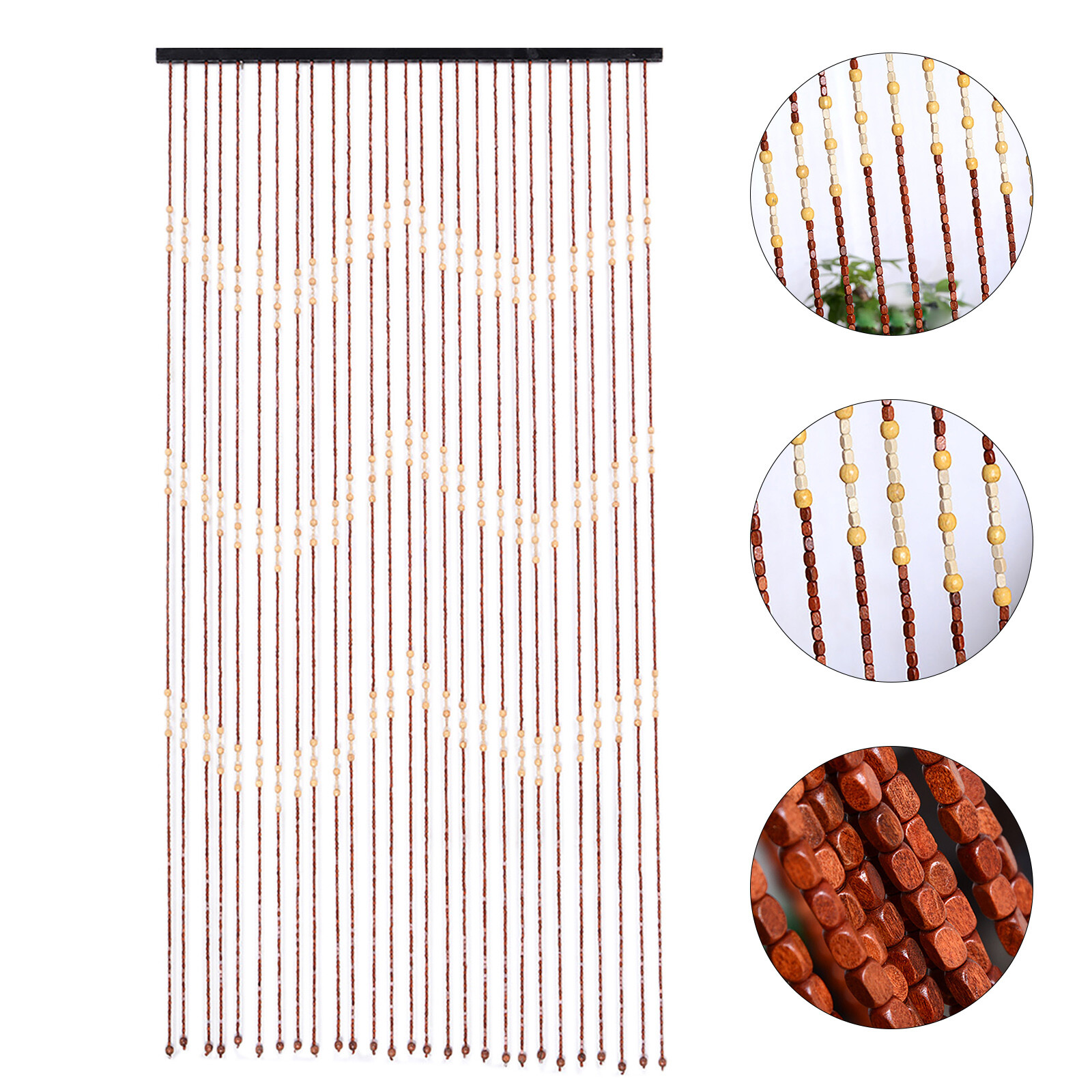 Bamboo Bead Curtain String Door Curtains Beaded Wooden Curtain fit for Doorway