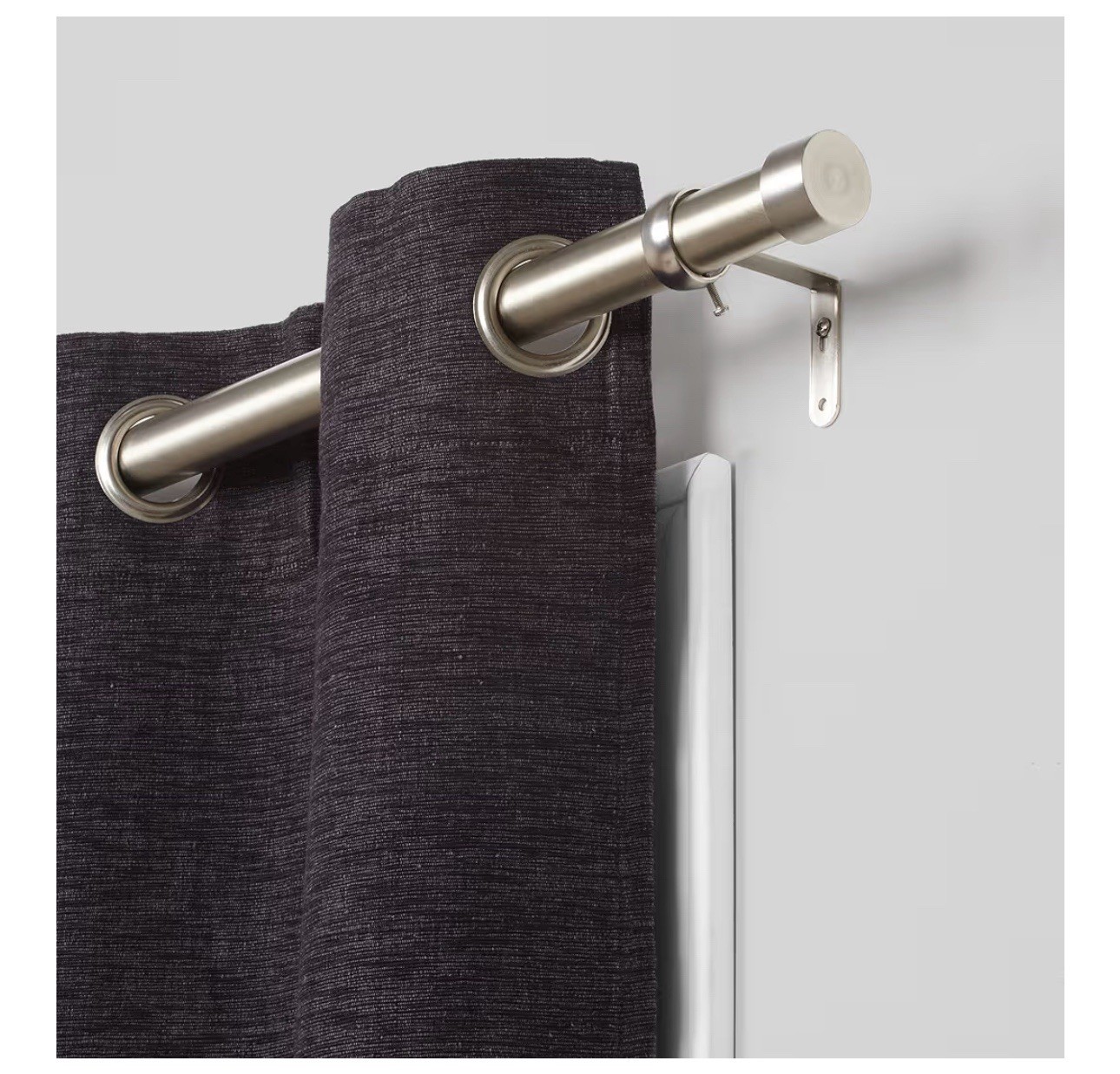 Umbra Cappa Adjustable Curtain Rod 72-144 in Brushed Nickel 0.75 Modern