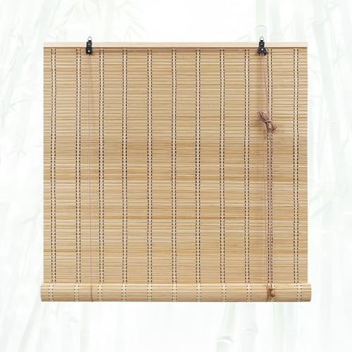 Bamboo Blinds for Interior Windows, Natural Roll Up Bamboo 23″W x 48″H A
