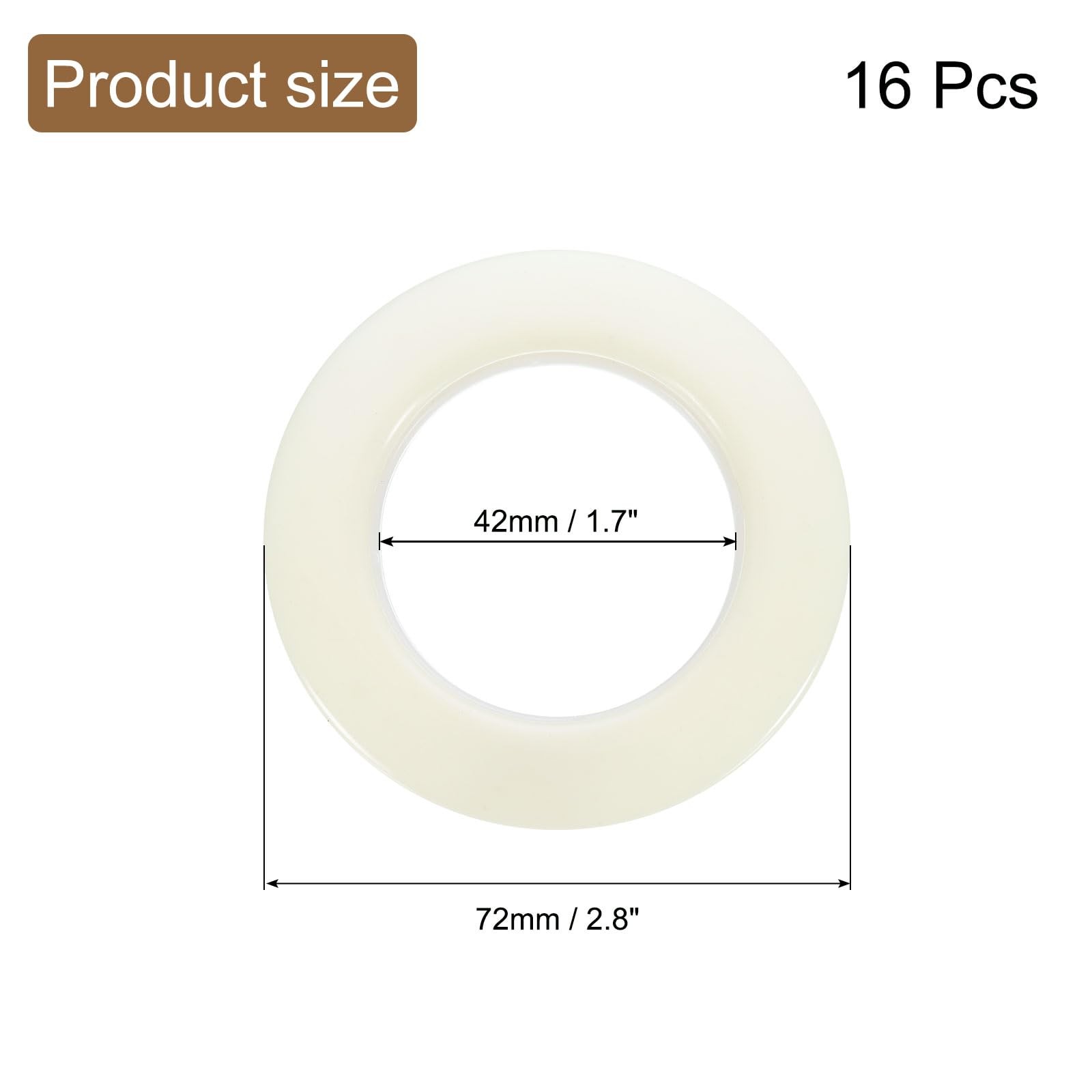 uxcell 16pcs Curtain Grommets, 1-5/7″(42 mm) ID Window Curtain Panels Eyelet Rin