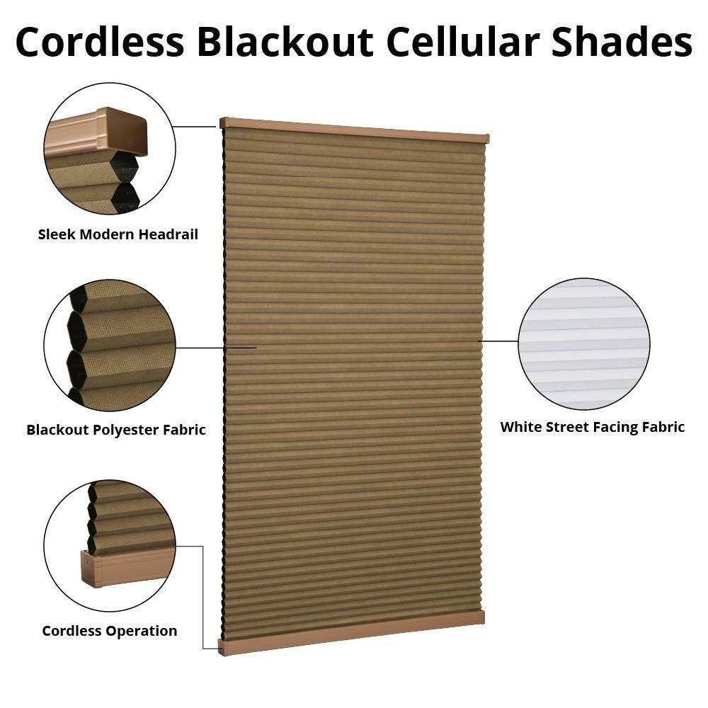 Home Decorators Mocha Cordless Blackout Cellular Shades – 27 in. W x 48 in. L