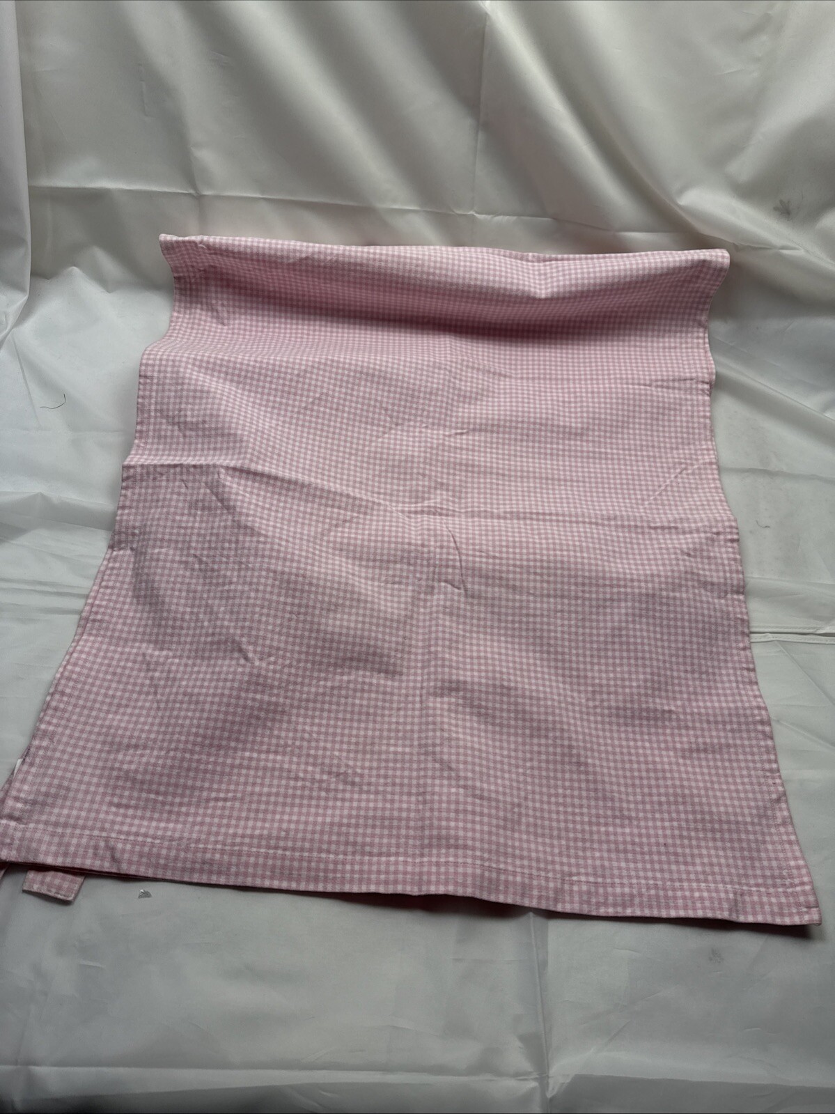 Pottery Barn Kids One Single Panel Gingham Drape shade 62” x 26” Pink White