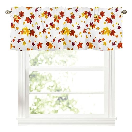 Fall Autumn Maple Leaves Kitchen Curtains 54″W x 18″L (Pack of 1) Fall 4