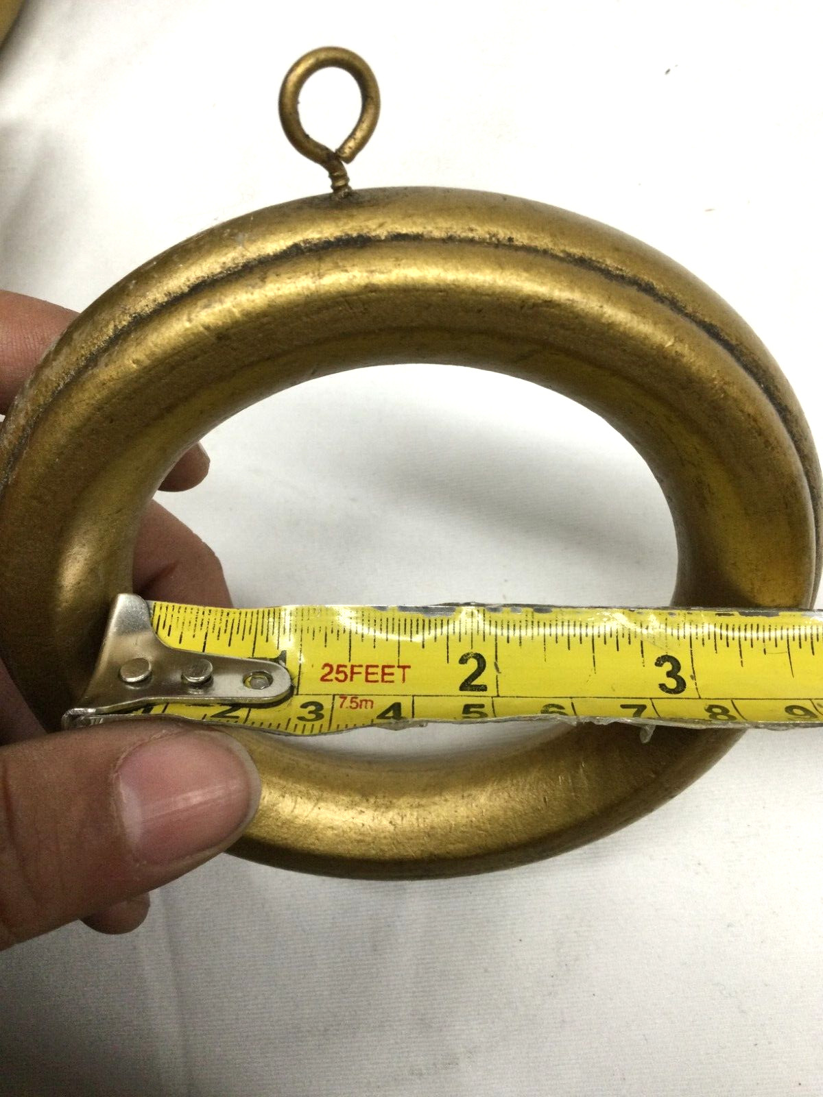PACK OF TEN – styled Curtain Rings For 3” Wood Pole for Window Drapes – Gold