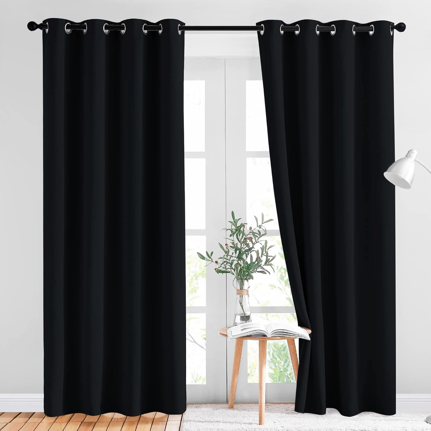 NICETOWN Black Out Curtains for Bedroom 84 Inches Long – Light Reducing Thermal