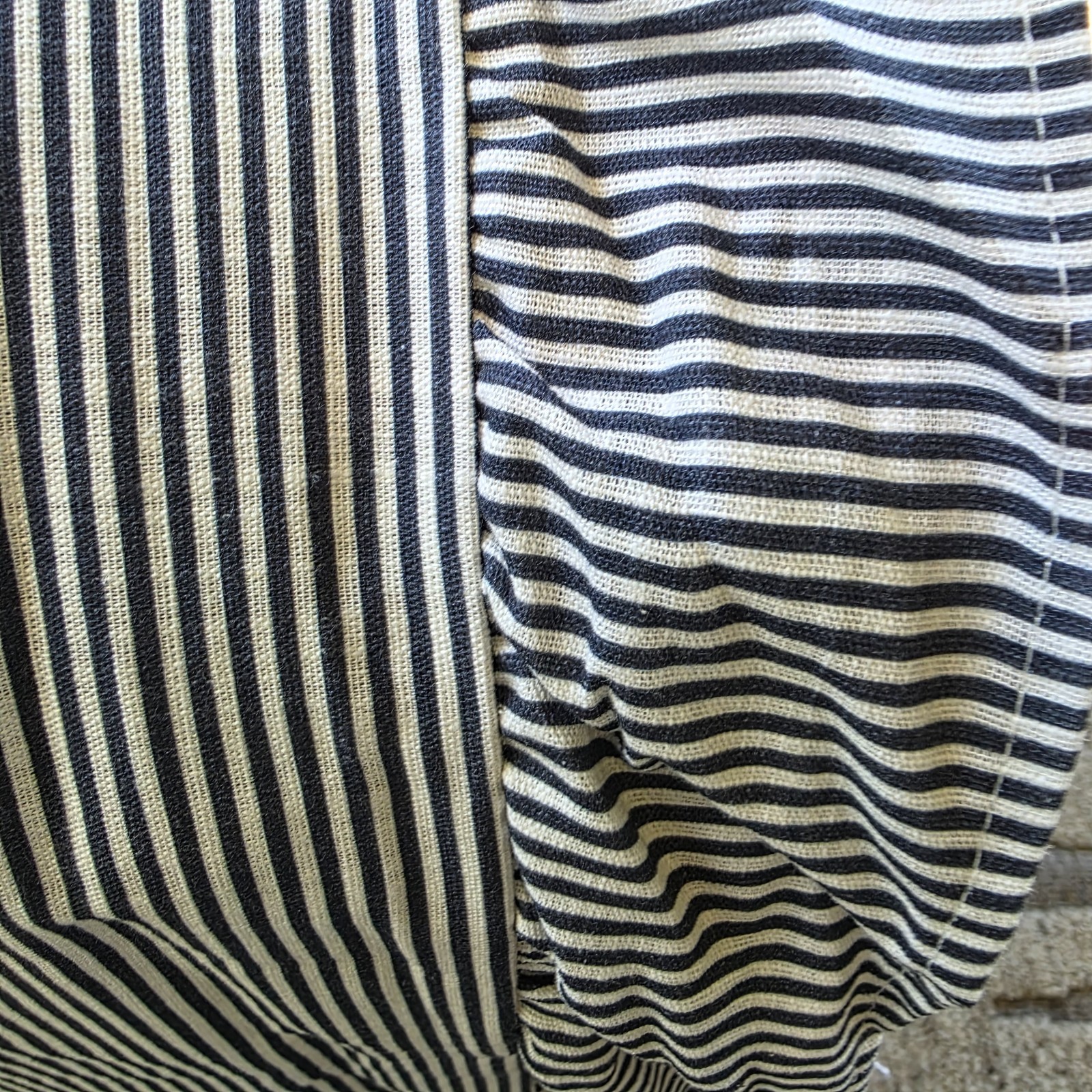Moss & Willow Set 4 Ruffle Stripe Curtains 50×96 Navy Farmhouse Drapes