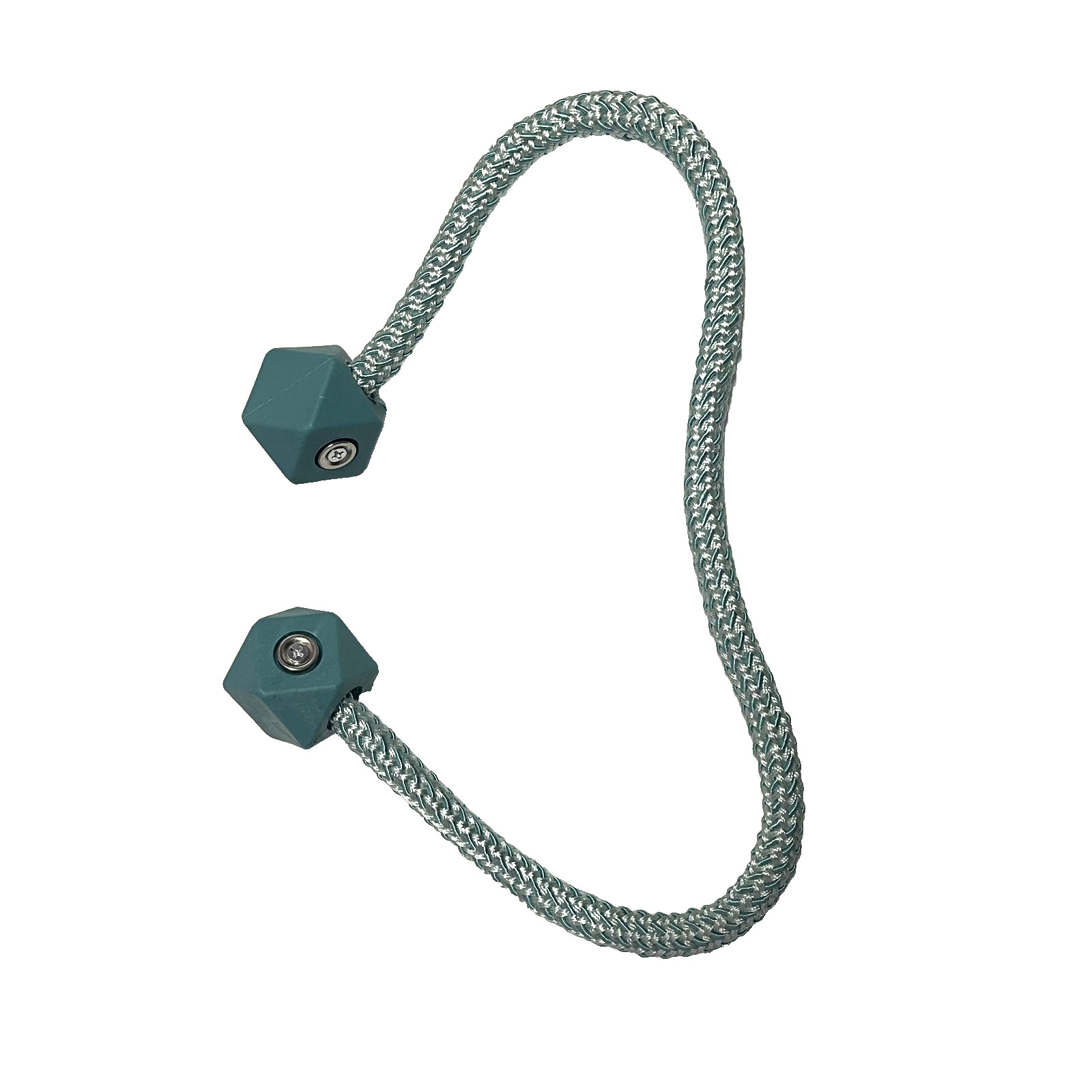 1 Piece Magnetic Drape Curtain Tiebacks ~ Braided Rope , Octagon ~ Green